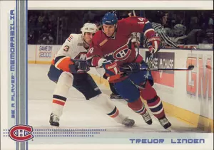 2000-01 BE A PLAYER MEMORABILIA -  TREVOR LINDEN #285 SAPPHIRE 58/100
