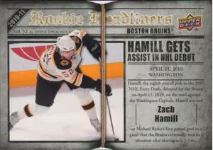 2010-11 UPPER DECK - ZACH HAMILL #RH10 ROOKIE HEADLINERS