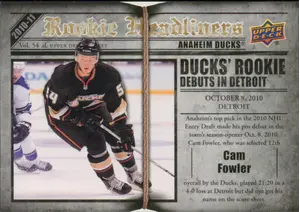 2010-11 UPPER DECK - CAM FOWLER #RH12 ROOKIE HEADLINERS