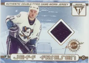 2001-02 TITANIUM - JEFF FRIESEN/OLEG TVERDOVSKY #2 DOUBLE-SIDED JERSEY