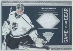 2011-12 PANINI TITANIUM - JONATHAN BERNIER #65 GAME-WORN GEAR