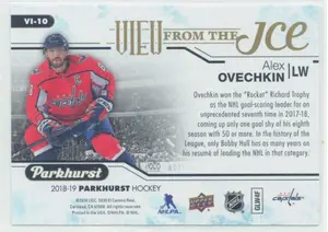 2018-19 Upper Deck Parkhurst Alex Ovechkin View From the Ice #VI-10