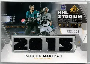 2015-16 UD SPGU Patrick Marleau Stadium Series GU Used 022/125 San Jose Sharks