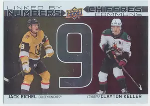 2023-24 TIM HORTONS GREATEST DUOS - JACK EICHEL/CLAYTON KELLER #LN-3 LINKED BY NUMBERS