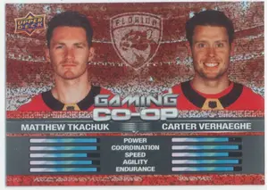 2024-25 UPPER DECK - MATTHEW TKACHUK/CARTER VERHAEGHE #CGO-17 GAMING CO-OP SPECKLE