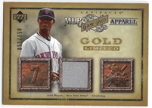 2006 Artifacts MLB Game-Used Apparel Gold Limited #MLB-JR Jose Reyes (051/150)