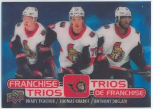 2020-21 TIM HORTONS - BRADY TKACHUK/THOMAS CHABOT/ANTHONY DUCLAIR #T-11 FRANCHISE TRIOS