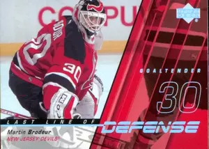 2002-03 UPPER DECK - MARTIN BRODEUR #LL8 LAST LINE OF DEFENSE