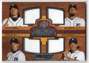 2008 UD Ballpark Collection #322 Albert Pujols, Chris Carpenter, Chris Duncan, Mark Mulder, Magglio Ordonez, Joel Zumaya, Brandon Inge & Ivan Rodriguez
