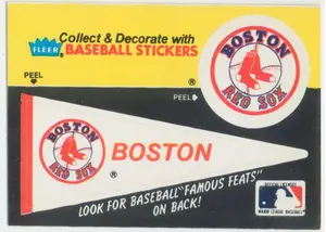 1986 Fleer - Boston Red Sox Team Sticker/Baseball's Famous Feats Lloyd Waner #12
