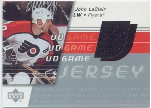 2002-03 UPPER DECK - JOHN LeCLAIR #GJ-JL GAME JERSEY