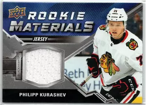 2020-21 UD Philipp Kurashev EV Used Jersey Chicago Blackhawks