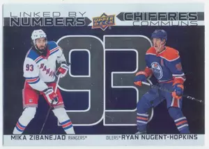 2023-24 TIM HORTONS GREATEST DUOS - MIKA ZIBANEJAD/RYAN NUGENT-HOPKINS #LN-14 LINKED BY NUMBERS