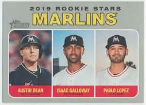 2019 Topps Heritage - Austin Dean/Isaac Galloway/Pablo Lopez #391 Rookie Stars