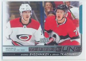 2018-19 UPPER DECK - ANDREI SVECHNIKOV/BRADY TKACHUK #500 YOUNG GUNS CHECKLIST