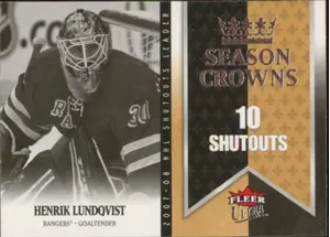 2008-09 FLEER ULTRA - HENRIK LUNDQVIST #SC7 SEASON CROWNS