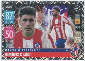 2021-22 Topps Match Attax UCL - Jose Gimenez/Renan Lodi #426 Master & Apprentice