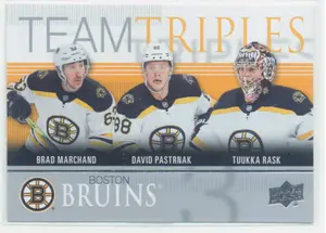 2019-20 UPPER DECK - BRAD MARCHAND/DAVID PASTRNAK/TUUKKA RASK #TT-15 TEAM TRIPLES