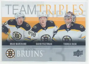 2019-20 UPPER DECK - BRAD MARCHAND/DAVID PASTRNAK/TUUKKA RASK #TT-15 TEAM TRIPLES