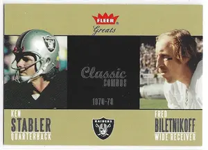 2004 Greats of the Game Classic Combos #3CC Ken Stabler & Fred Biletnikoff (1377/1975) *