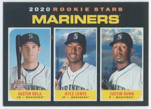 2020 Topps Heritage - Austin Nola/Kyle Lewis/Justin Dunn #391 Rookie Stars