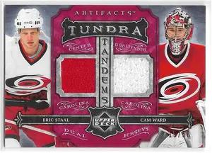 2006-07 Artifacts Tundra Tandems Red #TT-SW Eric Staal & Cam Ward (15/50)