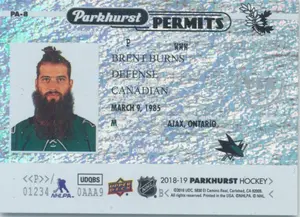 2018-19 PARKHURST - BRENT BURNS #PA-8 PERMITS