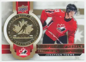 2021-22 TIM HORTONS TEAM CANADA - JONATHAN TOEWS #M-10 CHAMPIONSHIP MEDALS