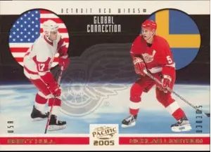 2004-05 PACIFIC - BRETT HULL/NICKLAS LIDSTROM #6 GLOBAL CONNECTION