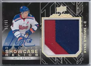 2015-16 UD Black Rookie Showcase Relics Auto Patch #RSR-RS Ryan Strome (15/15)