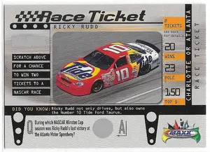 1999 Maxx Race Ticket #RT15 Ricky Rudd