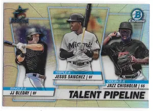 2020 Bowman Chrome Talent Pipeline #TP-MIA Jesus Sanchez, Jazz Chisholm & JJ Bleday