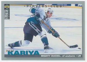 1995-96 COLLECTOR'S CHOICE - PAUL KARIYA #159 PLAYER'S CLUB