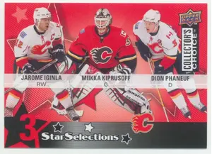 2009-10 COLLECTOR'S CHOICE - JAROME IGINLA/MIIKKA KIPRUSOFF/DION PHANEUF #205 3 STAR SELECTIONS