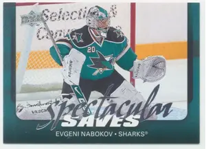 2008-09 UPPER DECK - EVGENI NABOKOV #SAVE2 SPECTACULAR SAVES