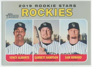 2019 Topps Heritage - Yency Almonte/Garrett Hampson/Sam Howard #396 Rookie Stars