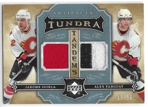 2007-08 Artifacts Tundra Tandems Icy Blue #TT-IT Jarome Iginla & Alex Tanguay (13/50)