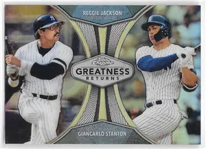 2019 Topps Chrome Greatness Returns #GRE-13 Reggie Jackson & Giancarlo Stanton