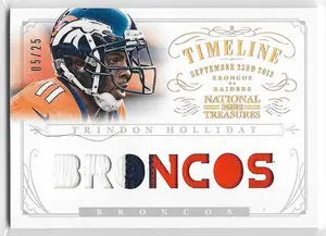 2013 National Treasures Timeline Materials Prime Names #46 Trindon Holliday (05/25)