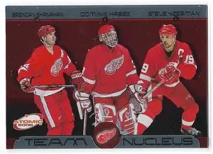 2001-02 Atomic Team Nucleus #6 Brendan Shanahan, Dominik Hasek & Steve Yzerman