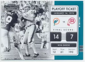 2021 Contenders Football - Bob Griese #PLT-BGR Playoff Ticket