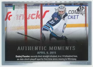 2015-16 SP AUTHENTIC - ONDREJ PAVELEC #148 AUTHENTIC MOMENTS