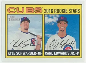 2016 Topps Heritage - Kyle Schwarber/Carl Edwards Jr. #161 Rookie Stars RC