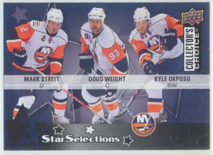 2009-10 COLLECTOR'S CHOICE - MARK STREIT/DOUG WEIGHT/KYLE OKPOSO #219 3 STAR SELECTIONS