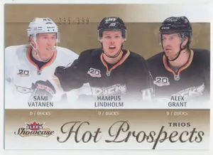 2013-14 FLEER SHOWCASE - SAMI VATANEN/HAMPUS LINDHOLM/ALEX GRANT #114 HOT PROSPECTS 235/399