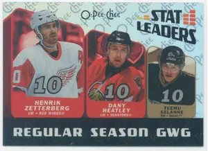2007-08 O-PEE-CHEE - HENRIK ZETTERBERG/DANY HEATLEY/TEEMU SELANNE #SL7 STAT LEADERS