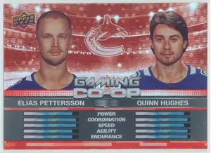 2024-25 UPPER DECK - ELIAS PETTERSSON/QUINN HUGHES #CGO-3 GAMING CO-OP