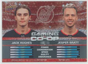 2024-25 UPPER DECK - JACK HUGHES/JESPER BRATT #CGO-19 GAMING CO-OP SPECKLE