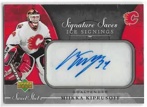2006-07 Sweet Shot Signature Saves Ice Signings #SSI-MK Miikka Kiprusoff (027/100)