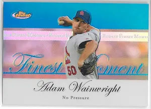 2007 Finest Rookie Finest Moment Refractor Blue #RFM-AW Adam Wainwright (205/299)